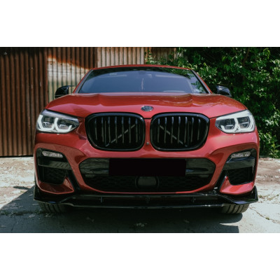 Añadido delantero para BMW X4 G02 2018+ con Pack M Sport en Negro Brillo