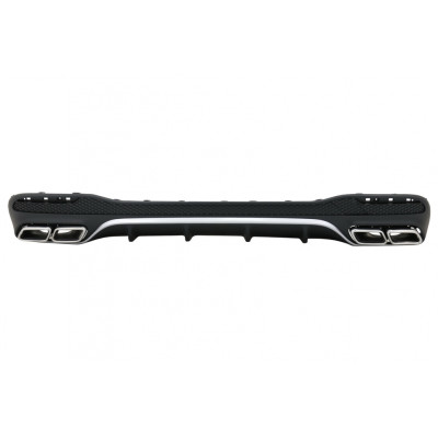 Difusor Trasero para Mercedes GLE W166 SUV AMG 2015–2018 con Salidas de Escape Cromadas