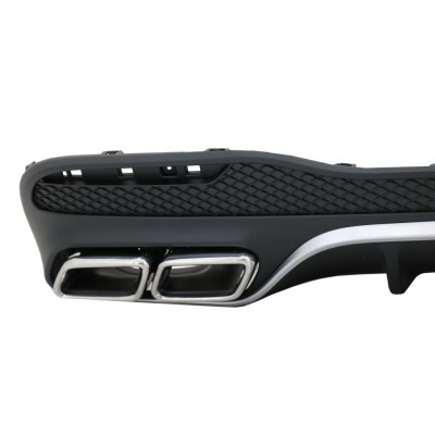 Difusor Trasero para Mercedes GLE W166 SUV AMG 2015–2018 con Salidas de Escape Cromadas