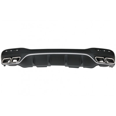 Difusor Trasero para Mercedes GLE W166 SUV AMG 2015–2018 con Salidas de Escape Cromadas