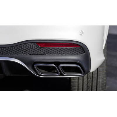 Difusor Trasero para Mercedes GLE W166 SUV AMG 2015–2018 con Salidas de Escape Cromadas