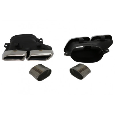 Difusor Trasero para Mercedes GLE W166 SUV AMG 2015–2018 con Salidas de Escape Cromadas