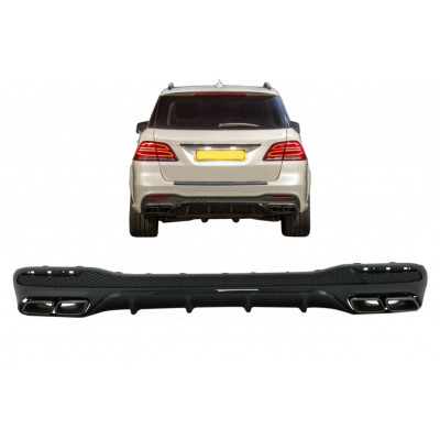 Difusor Trasero para Mercedes GLE W166 SUV AMG 2015–2018 con Salidas de Escape Negras