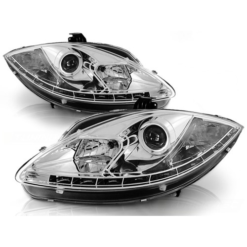 Faros Delanteros DRL Cromados para SEAT León y Altea 2009–2012