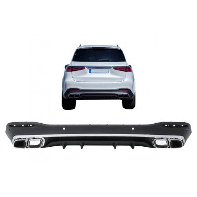 Difusor trasero con Salidas de escape para Mercedes GLS X167 2019-2024 look GLS 63 AMG