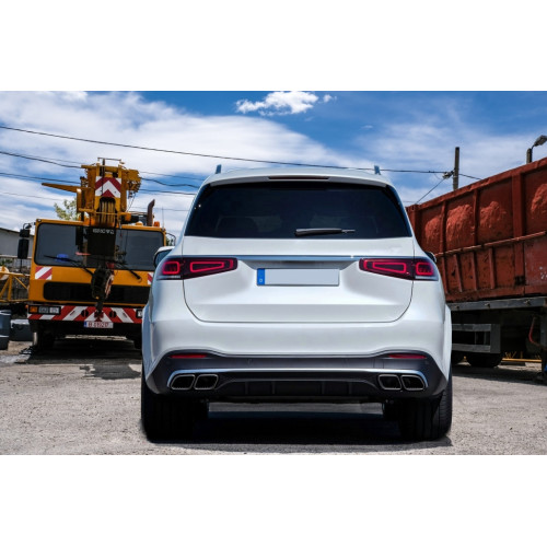 Difusor trasero con Salidas de escape para Mercedes GLS X167 2019-2024 look GLS 63 AMG