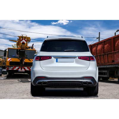 Difusor trasero con Salidas de escape para Mercedes GLS X167 2019-2024 look GLS 63 AMG