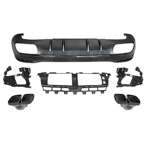 Difusor trasero con Salidas de escape Negras para Mercedes GLS X167 2019-2024 look GLS 63 AMG