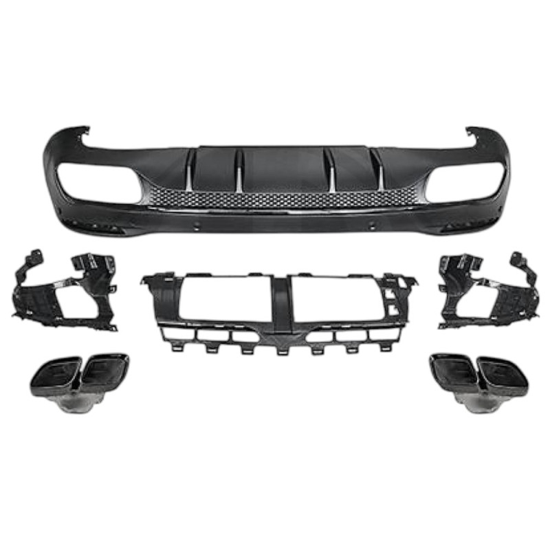 Difusor trasero con Salidas de escape Negras para Mercedes GLS X167 2019-2024 look GLS 63 AMG