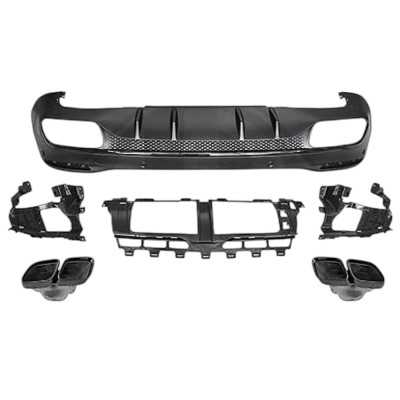 Difusor trasero con Salidas de escape Negras para Mercedes GLS X167 2019-2024 look GLS 63 AMG