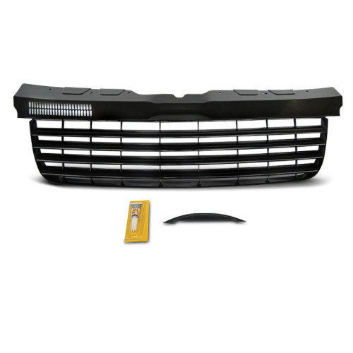 Parrilla Delantera para Volkswagen Transporter T5 2003-2009 Negra Brillo