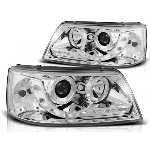 Faros Daylight Cromados para Volkswagen T5 2003–2009