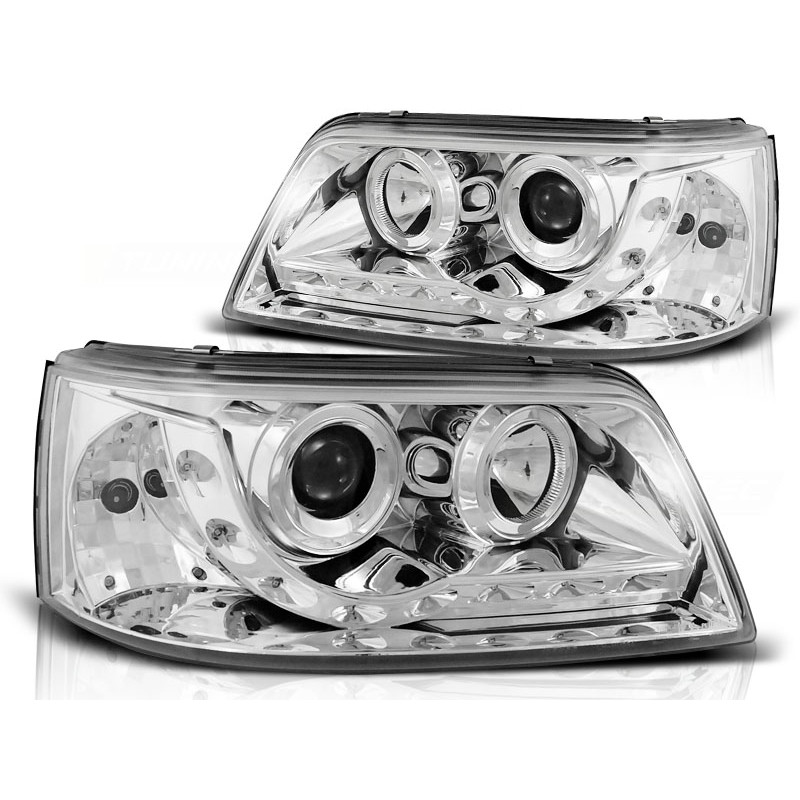 Faros Daylight Cromados para Volkswagen T5 2003–2009