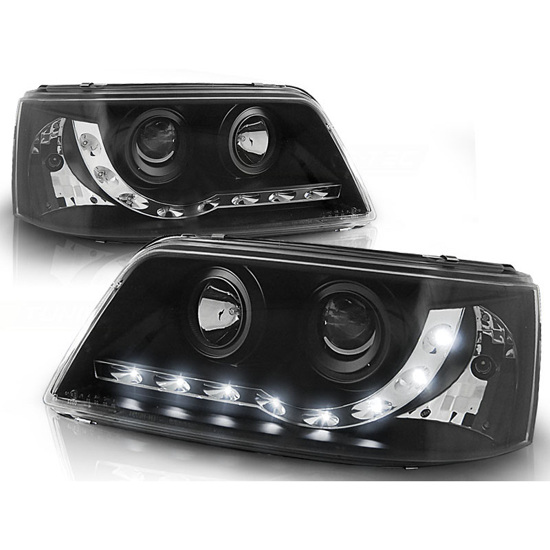 Faros Daylight Negros para Volkswagen T5 2003–2009
