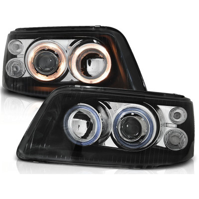 Faros delanteros Angel Eyes Negros para Volkswagen T5 2003–2009