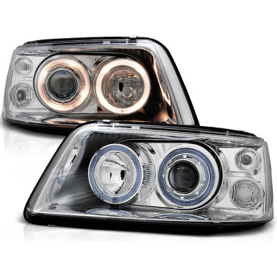 Faros Angel Eyes Cromados para Volkswagen T5 2003–2009