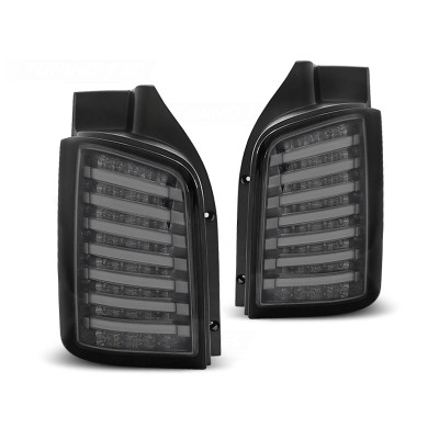 Set Pilotos traseros Full LED Negro Transparente para Volkswagen Transporter T5 2003-2015 Porton Abatible