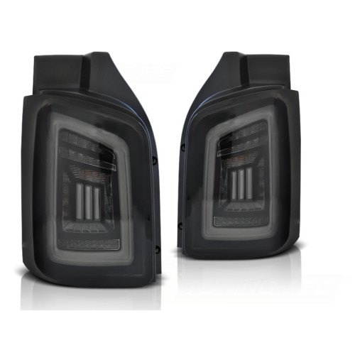Pilotos Traseros LED Ahumados en Negro y Blanco para Volkswagen Transporter T5 2003-2015