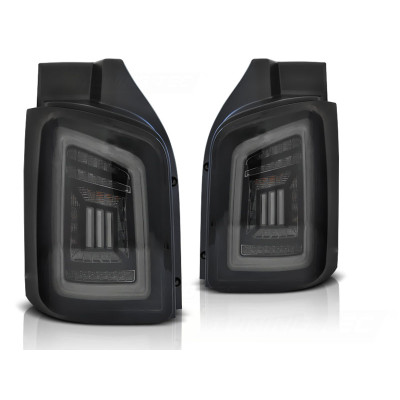 Pilotos Traseros LED Ahumados en Negro y Blanco para Volkswagen Transporter T5 2003-2015