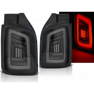 Pilotos Traseros LED Ahumados en Negro y Blanco para Volkswagen Transporter T5 2003-2015