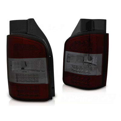 Pilotos Traseros LED Rojo/Ahumado para VW Transporter T5 2003–2009 con Doble Puerta