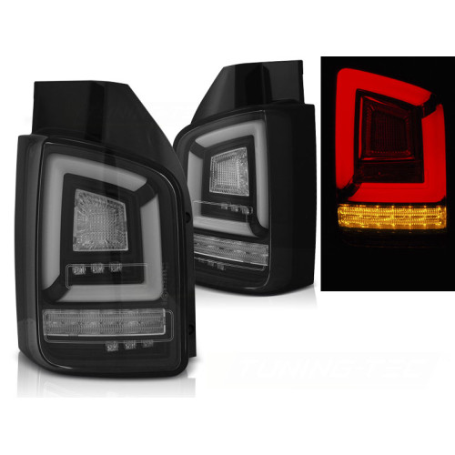 Pilotos Traseros LED Secuenciales Negro VW Transporter T5 2003-2009 doble puerta