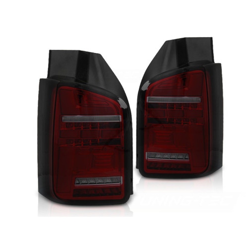 Pilotos Traseros LED Secuenciales Rojo Ahumado VW Transporter T5 2003-2009 doble puerta