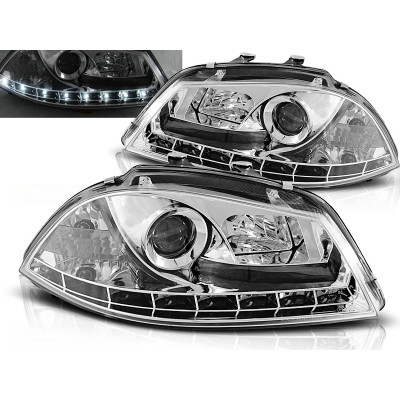 Faros con luz diurna Cromados para SEAT Ibiza 2002–2008
