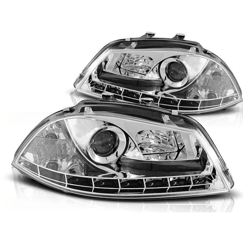 Faros con luz diurna Cromados para SEAT Ibiza 2002–2008