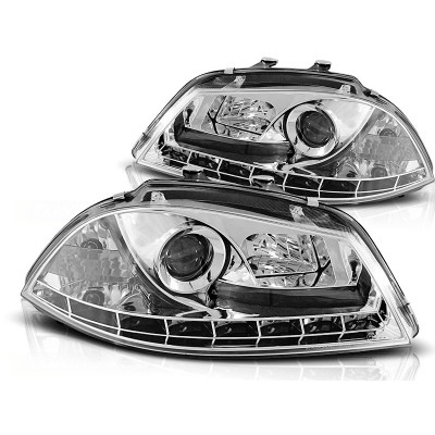Faros con luz diurna Cromados para SEAT Ibiza 2002–2008