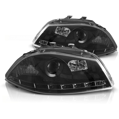 Faros con luz diurna ahumados para SEAT Ibiza 2002–2008
