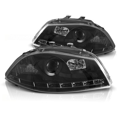 Faros con luz diurna ahumados para SEAT Ibiza 2002–2008