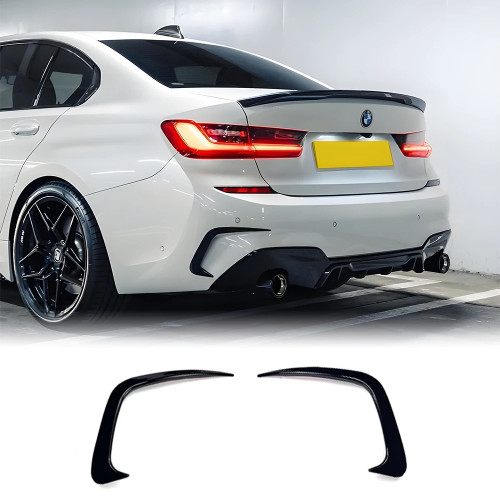 Aletines de paragolpes trasero BMW Serie 3 G20 Sedan Pack M Negro Brillo