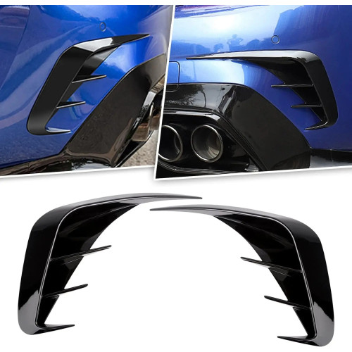 Set de Canards de paragolpes trasero BMW Serie 3 G20 Sedan Pack M Negro Brillo