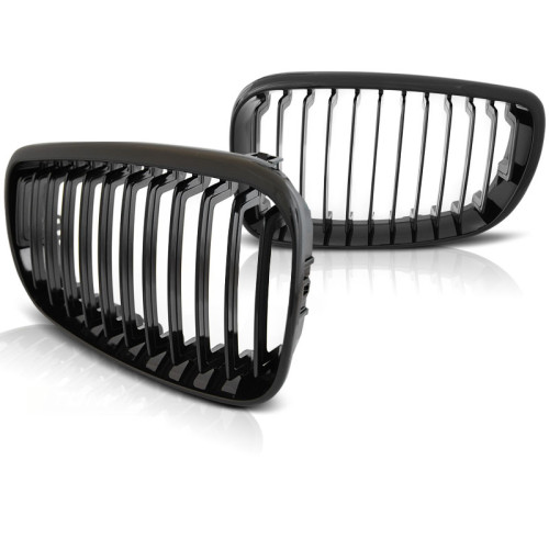 Rejillas delanteras para BMW Serie 1 E81 E82 E87 E88  Negro brillo