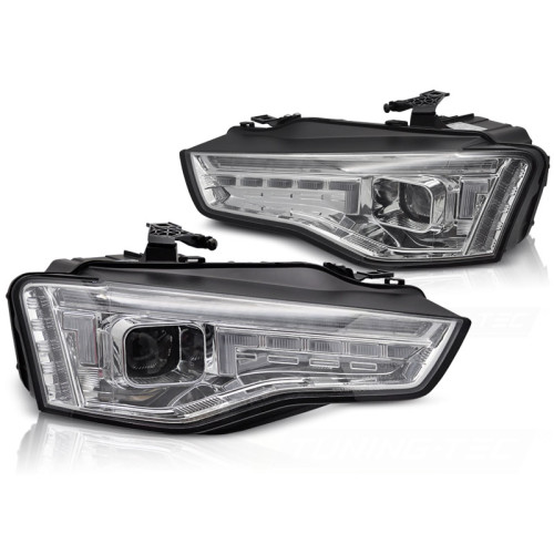 Faros Xenón LED Cromados Audi A5 2012-2016 con Intermitente Dinámicos