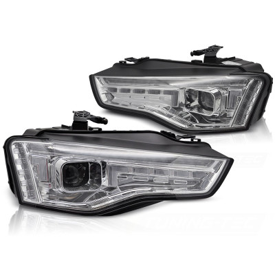 Faros Xenón LED Cromados Audi A5 2012-2016 con Intermitente Dinámicos