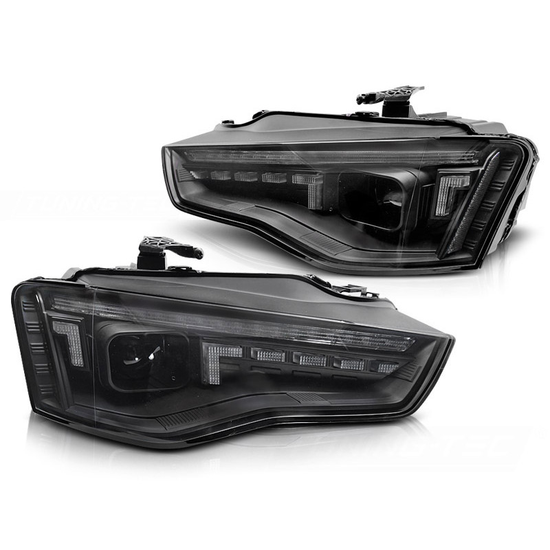 Faros Xenón LED Negros Audi A5 2012-2016 con Intermitente Dinámicos