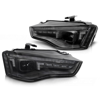 Faros Xenón LED Negros Audi A5 2012-2016 con Intermitente Dinámicos