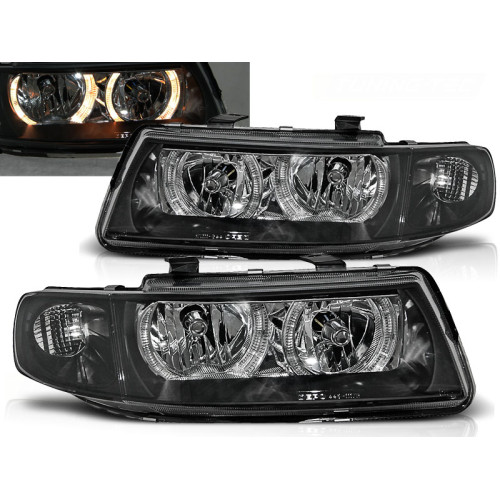 Faros delanteros Angel Eyes negros para SEAT León / Toledo (1999-2005)