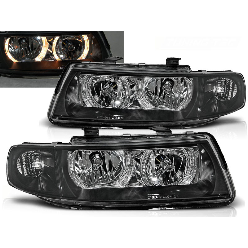 Faros delanteros Angel Eyes negros para SEAT León / Toledo (1999-2005)