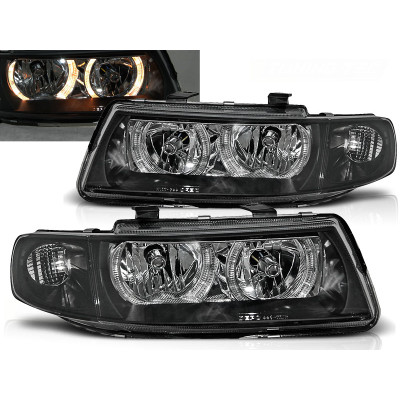 Faros delanteros Angel Eyes negros para SEAT León / Toledo (1999-2005)