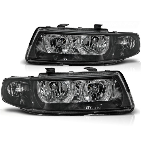 Faros delanteros Angel Eyes negros para SEAT León / Toledo (1999-2005)