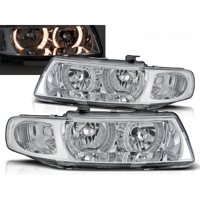 Faros delanteros Angel Eyes cromados para SEAT León / Toledo (1999-2005)