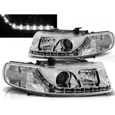 Faros delanteros con Luz Diurna Cromados para SEAT León / Toledo (1999-2005)