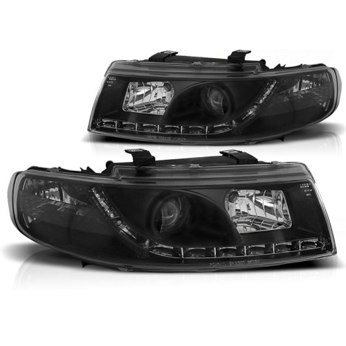 Faros delanteros con Luz Diurna Negros para SEAT León / Toledo (1999-2005)