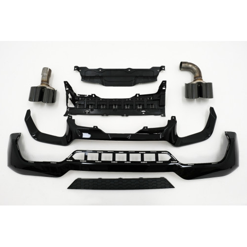 Difusor trasero con Salidas de escape para BMW X3 G01 LCI Look M Negro Brillo