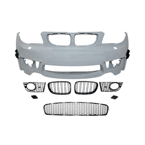 Paragolpes delantero para BMW Serie 1 E81 E82 E87 E88 2004-2011 Look M1 con Flaps