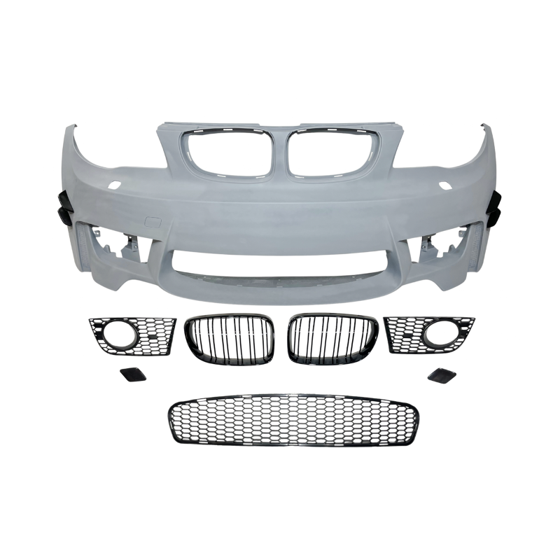 Paragolpes delantero para BMW Serie 1 E81 E82 E87 E88 2004-2011 Look M1 con Flaps