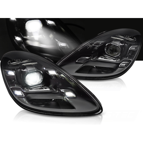Faros Delanteros LED Negros para Porsche Boxster/Cayman 718 2016+